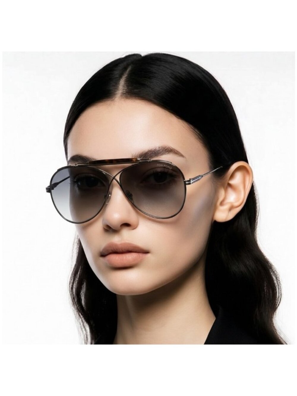 Tom Ford TF818 08G Holden Aviator Sunglasses Gunmetal Brown Gradient Mirror 60mm